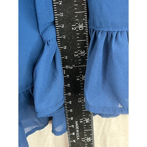 Abercrombie & Fitch long sleeve Babydoll mini dress in blue, size L, EUC - Picture 8 of 12